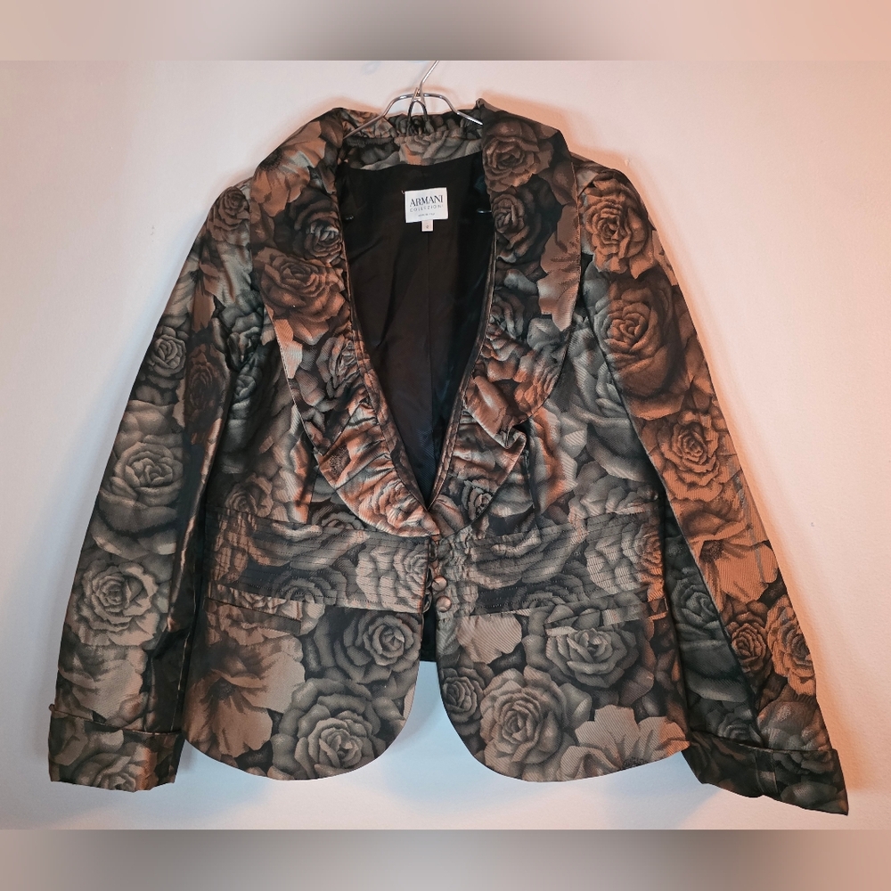 Armani Collezioni Floral Jacquard Blazer Jacket – Made in Italy – Size 12